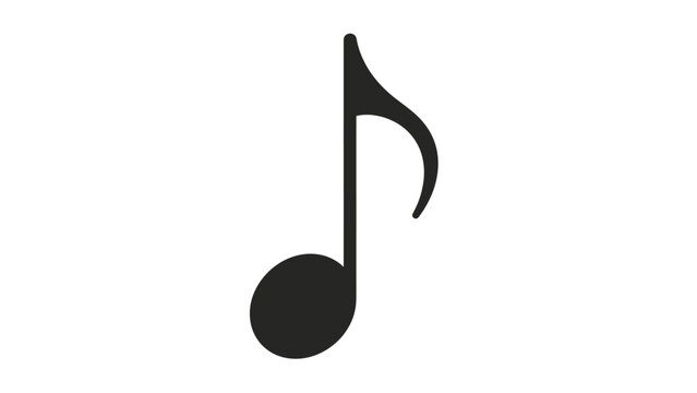 Black eighth note symbol on white background
