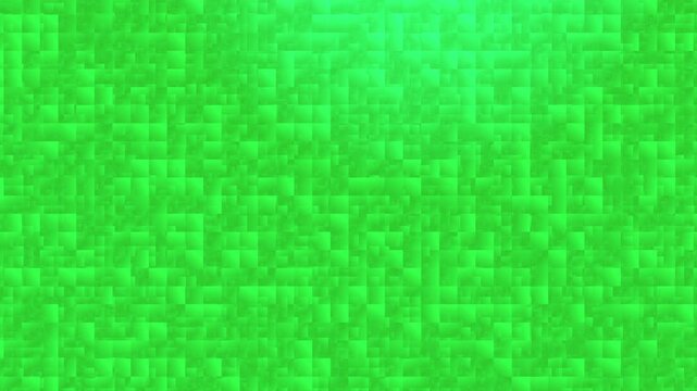 Abstract green mosaic tile grid pattern with soft corner glow, modern seamless loop background ideal for tech, gaming, eco and corporate video projects.