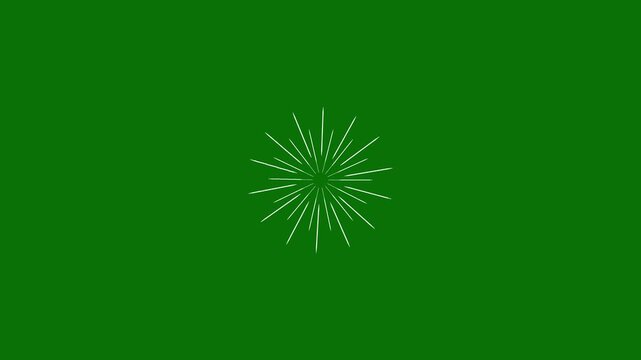 Dynamic circle burst effect with firework sparkle animation, glowing line explosion, abstract motion graphics on green screen background ultra 4k .mp4