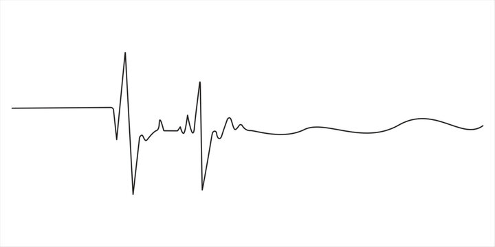 Simplistic continuous heartbeat line drawing on white background. No editable stroke heart beat line heartbeat health continuous icon pulse rate medical art love. ekg heart beat line vector care 