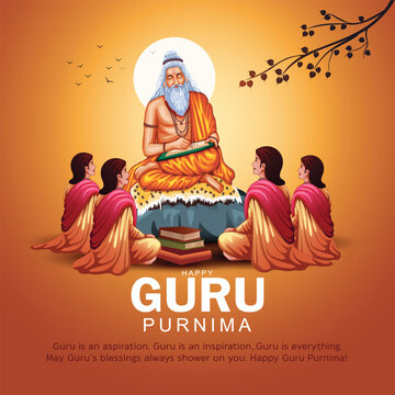 new Happy guru Purnima guru writing letter. god abstract Vector Illustration design.