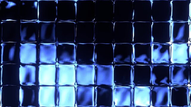 Blue glass animated background VJ seamless loop with square glass
