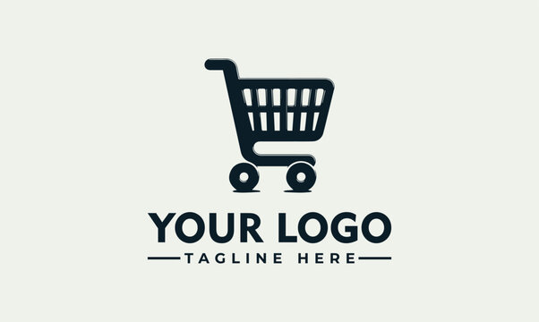 Modern Shopping Cart Logo Template for E-commerce and Retail Business Branding