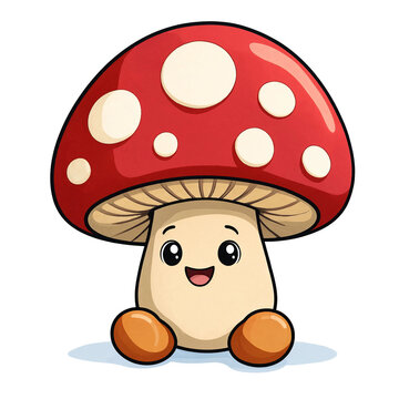 Red and white mushroom isolated on a white background.