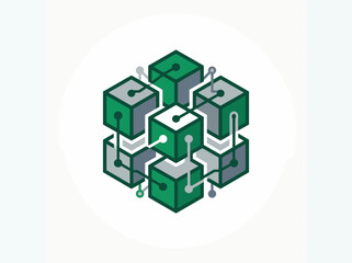 Naklejka premium Innovative Networked Cube Structure Abstract Concept Design