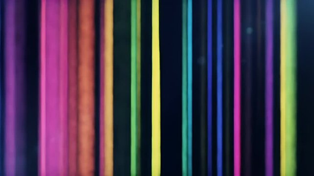 Vibrant vertical stripes of various colors on a dark background.