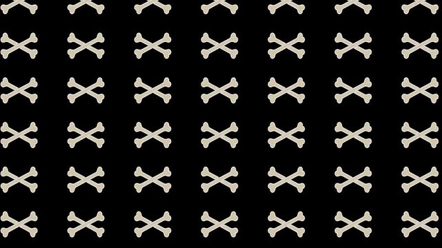 Seamless Halloween Background Featuring A Repeating Pattern Of White Bones Arranged On A Solid Black Backdrop For Creepy Holiday Visual Projects
