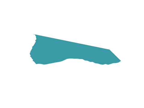 Teal silhouette map shape of the island of anguilla in the caribbean sea