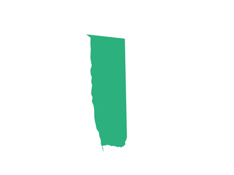 A teal colored flat shape representing the map of the country of namibia