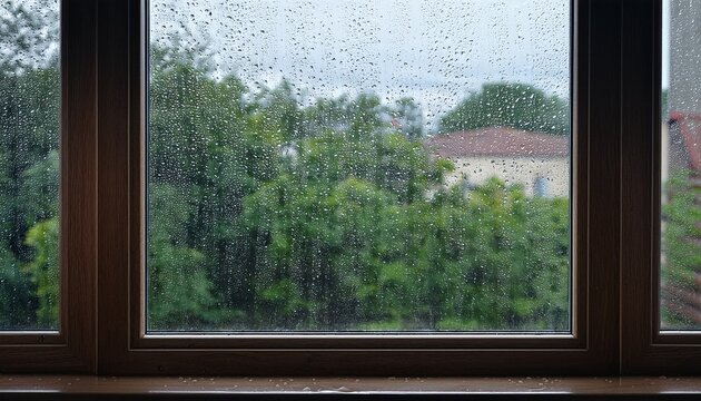 a rainy day view from a window