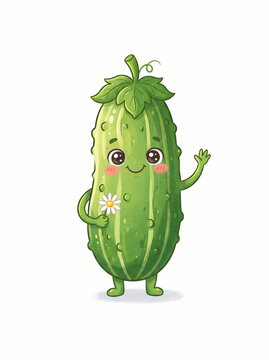 cute cucumber vector