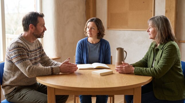 Neighbor Mediation Conversation Builds Community Trust at Center Table