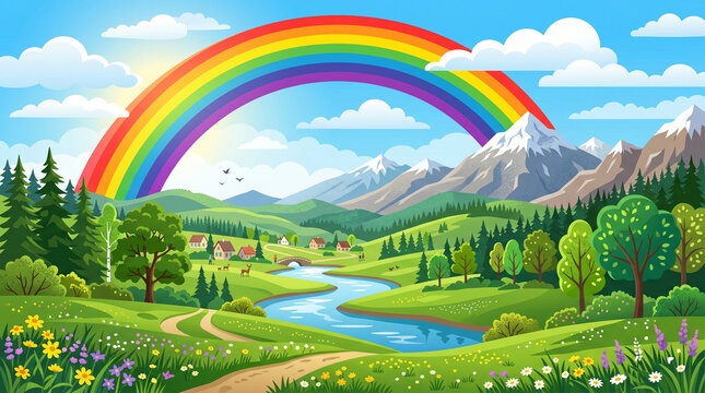 landscape with rainbow