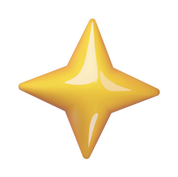 Golden glossy star sparkle vector element
