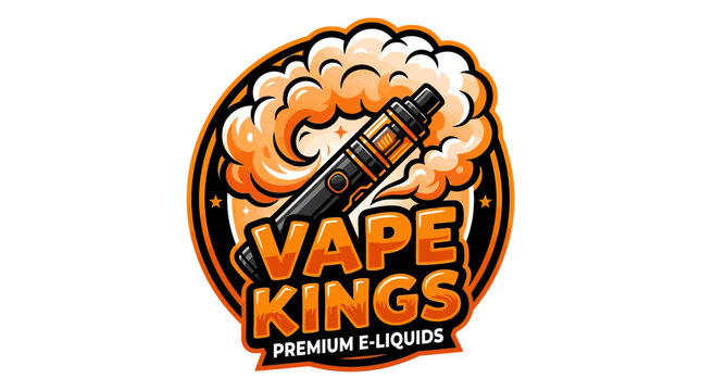 Vape Kings logo with e-liquid branding.