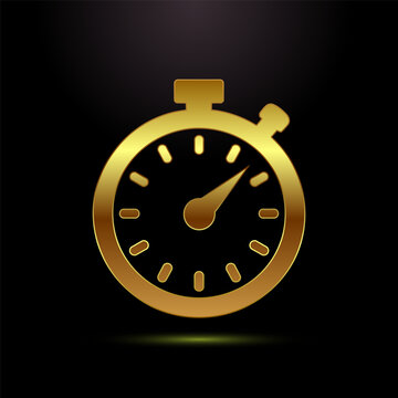 A golden stopwatch icon indicating time measurement and precise timing concept.