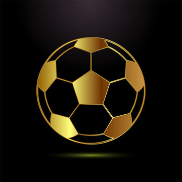 A golden soccer ball icon representing sport football and athletic competition.