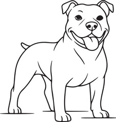 Fototapeta premium Cute Smiling Pit Bull Dog Outline