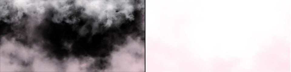 Fototapeta premium Soft swirling smoke clouds isolated on transparent background creating gentle misty vapor overlay for graphic art design.