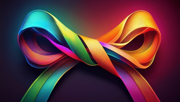 colorful ribbon in neon colors