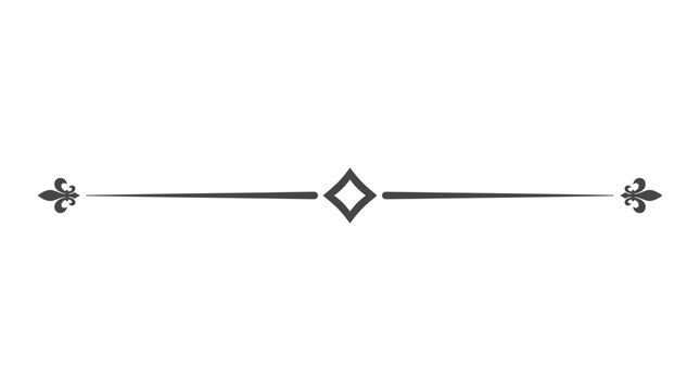 A decorative line with floral patterns on a elegant background features a central diamond shape.