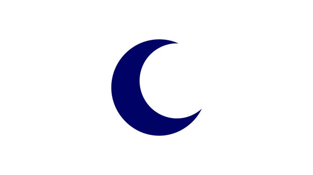 A crescent moon shines brightly in the night sky with stars