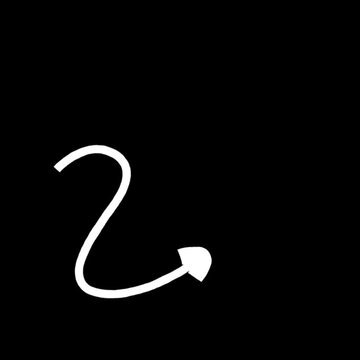 white fishing hook icon on black background