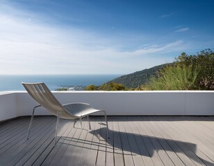 Fototapeta premium minimalist outdoor space with chair
