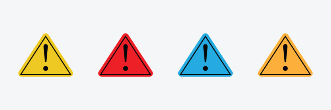 Universal warning triangle. sign for general hazards and dangers. alert for safety precautions. EPS 10 .