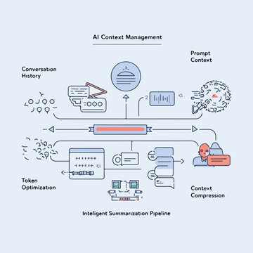 Context Management Architecture with Memory Retrieval, Token Optimization, and Intelligent Summarization Flow