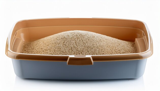 cat litter box open isolated on white background