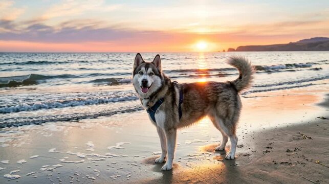 alusky close up at cannon beach oregon morning light video