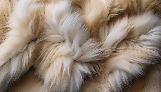 closeup of a fluffy texture of faux fur as background soft abstract textile fabric
