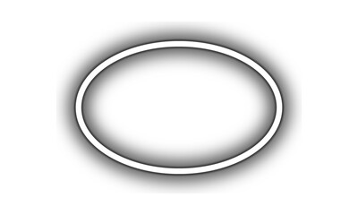 Obraz premium Glowing white neon oval shape frame isolated on transparent background PNG