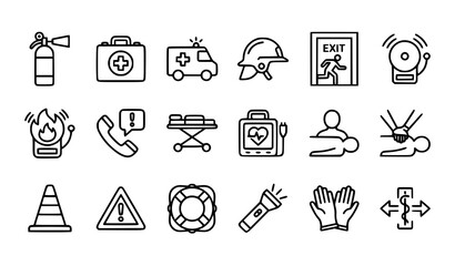 Essential Emergency Stroke Icon Set Editable Vector © MdMiraz