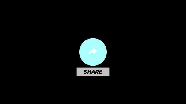 Animated share button with arrow for social media and digital marketing