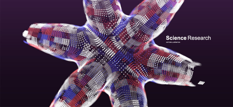 Molecule. Grid. Virus particle. Pathogen organism. Event invitation template. Science conference. Vector for online courses, master class, seminar, presentation, webinar or lecture.