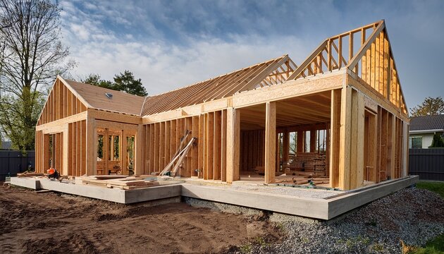 building the extension with a robust timber frame