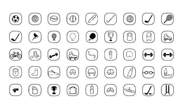 Professional Sports Symbol Icon Pack.