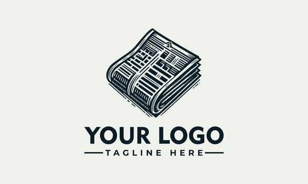 Vintage Newspaper Logo Illustration for Media and Journalism Company
