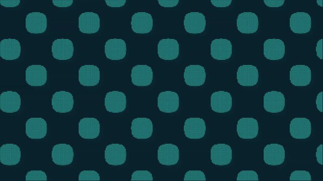 Abstract Geometric Pattern Featuring Teal Rounded Square Shapes Against A Deep Dark Navy Blue Background