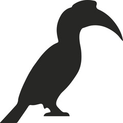 Minimalist black silhouette of a hornbill bird, isolated on white vector illustration EPS PNG file © T-Graphics IT