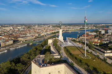 Fototapeta premium Modern Citadella Visitor Centre on Gellért Hill overlooking Budapest
