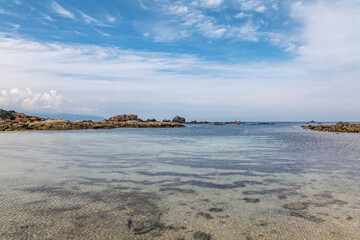 Fototapeta premium Ikenodan Beach. Cape Tsumeki, Shimoda city, Izu Peninsula,Shizuoka Prefecture, Japan. Igneous rocks (Andesite & Basaltic Andesite Lava & Pyroclastic rock)