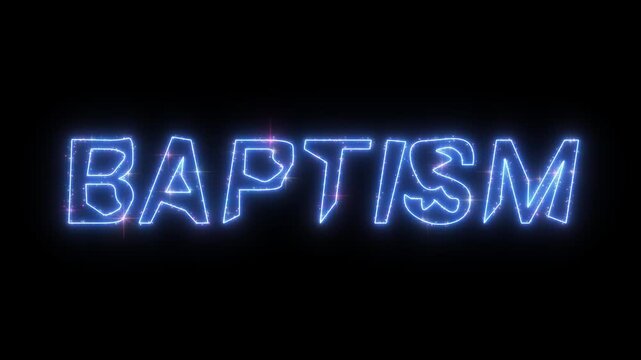 baptism text neon glow.