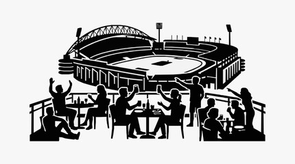Obraz premium Fans watching a baseball game at the stadium.