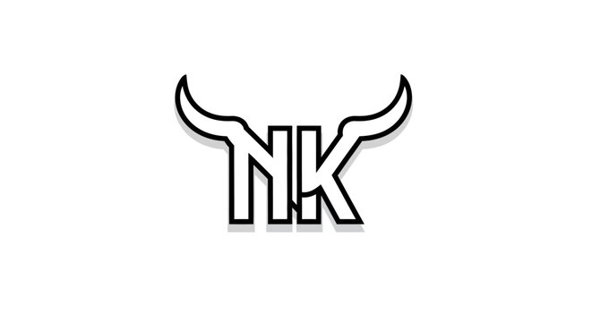 Monogram NK logo with bull horns design.