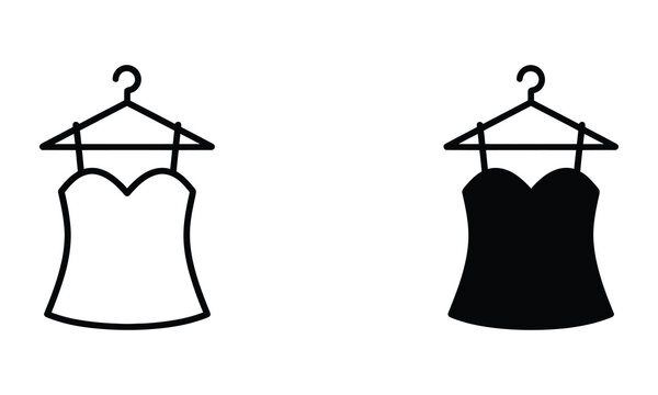 Premium Camisole top on hanger icon set Vector Icon Isolated on White Background