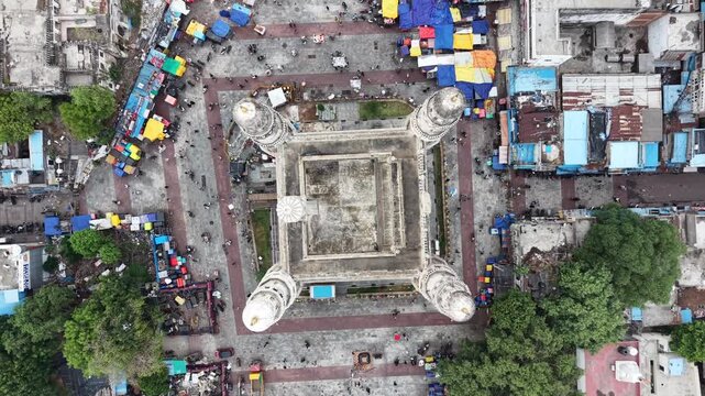 Aerial shot of Charminar in Hyderabad, India