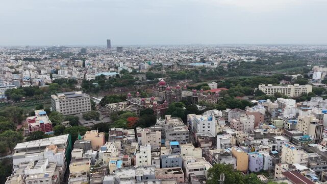Aerial shot of Telangana High Court in Hyderabad, India